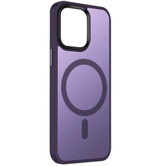 TPU+PC чехол Metal Buttons with MagSafe Colorful для Apple iPhone 13 (6.1") Темно-фиолетовый