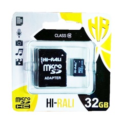 Карта памяти Hi-Rali microSDXC (UHS-3) 32 GB Card Class 10 с адаптером Черный