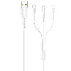 Дата кабель Usams US-SJ367 U35 3in1 USB to Combo 2A (1m) Белый