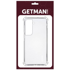 TPU чехол GETMAN Ease logo усиленные углы для Samsung Galaxy S21+ Бесцветный (прозрачный)