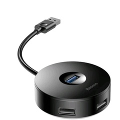 Переходник HUB Baseus Round Box USB to USB 3.0 + 3USB 2.0 (CAHUB-F) Черный