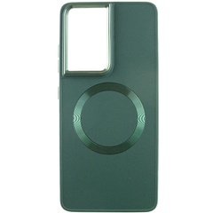 TPU чохол Bonbon Metal Style with MagSafe для Samsung Galaxy S22 Ultra, Зелений / Army green