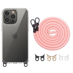 Чехол TPU Transparent with Straps для Apple iPhone 14 Pro Max (6.7") Light Pink