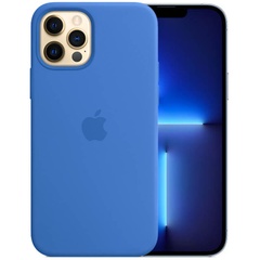 Чехол Silicone Case Full Protective (AA) для Apple iPhone 13 Pro Max (6.7") Синий / Capri Blue