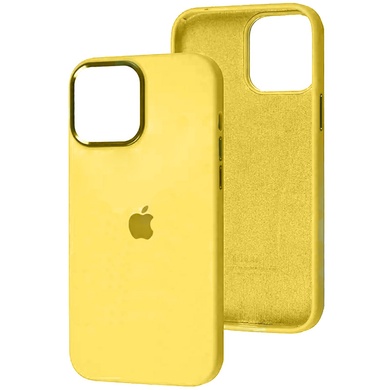 Чохол Silicone Case Metal Buttons (AA) для Apple iPhone 14 (6.1"), Жовтий / Bright Yellow