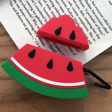 Силиконовый футляр Smile Fruits series для наушников AirPods 1/2 + карабин Watermelon
