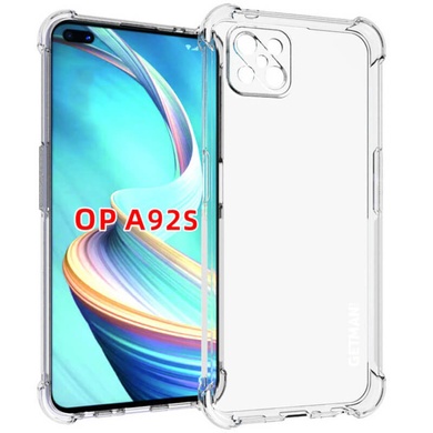 TPU чехол GETMAN Ease logo усиленные углы Full Camera для Oppo A92s Бесцветный (прозрачный)