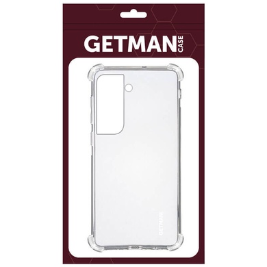 TPU чохол GETMAN Ease logo посилені кути для Samsung Galaxy S21+, Безбарвний (прозорий)