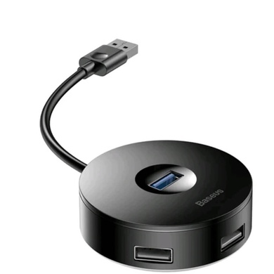 Перехідник HUB Baseus Round Box USB to USB 3.0 + 3USB 2.0 (CAHUB-F), Чорний