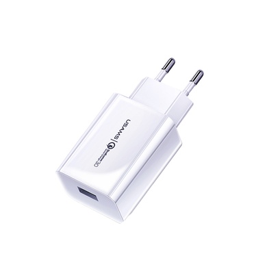 МЗП USAMS US-CC083 T22 Single USB QC3.0 Travel Charger (EU), Білий