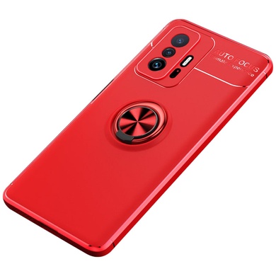 TPU чохол Deen ColorRing під магнітний тримач (opp) для Xiaomi 11T / 11T Pro, Червоний / Червоний