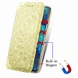 Кожаный чехол книжка GETMAN Mandala (PU) для Samsung Galaxy A12 / M12 Желтый