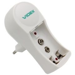 Зарядний пристрій для бат./акумулятор. Videx VCH-N201 2-х канальна AA + AAA + крона, Білий