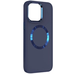 TPU чехол Bonbon Metal Style with MagSafe для Apple iPhone 14 Plus (6.7") Синий / Cosmos Blue