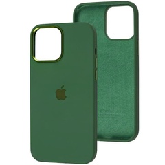 Чехол Silicone Case Metal Buttons (AA) для Apple iPhone 14 (6.1") Зеленый / Clover