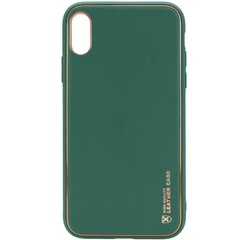 Кожаный чехол Xshield для Apple iPhone X / XS (5.8") Зеленый / Army green