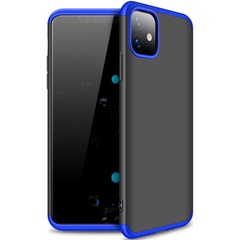 Пластиковая накладка GKK LikGus 360 градусов (opp) для Apple iPhone 11 (6.1") Черный / Синий