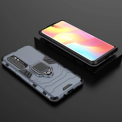 Ударопрочный чехол Transformer Ring for Magnet для Xiaomi Mi Note 10 Lite Серый / Metal slate