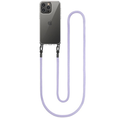 Чехол TPU Transparent with Straps для Apple iPhone 14 Pro Max (6.7") Light Purple