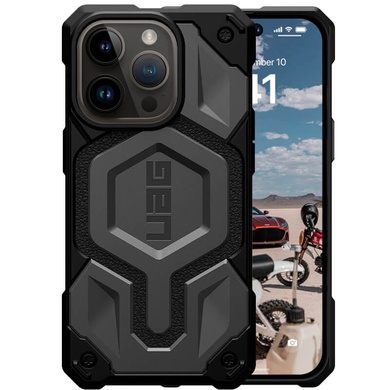 Ударопрочный чехол UAG Monarch Pro with MagSafe Leather для Apple iPhone 14 Pro Max (6.7") Серый