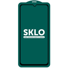 Защитное стекло SKLO 5D (тех.пак) для Xiaomi Redmi 9 / Poco M3 / Redmi 9T Черный / Белая подложка