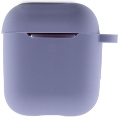 Силиконовый футляр New с карабином для наушников Airpods 1/2 Серый / Lavender Gray