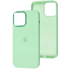 Чехол Silicone Case Metal Buttons (AA) для Apple iPhone 14 (6.1") Зеленый / Pistachio