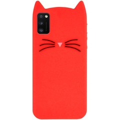 Силиконовая накладка 3D Cat для Samsung Galaxy A41 Красный