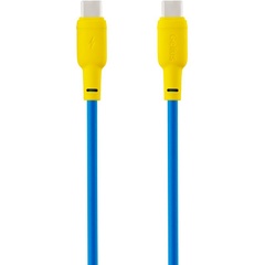 Дата кабель Gelius Full Silicon GP-UCN001CC Type-C to Type-C 60W (1.2m) Yellow / Blue