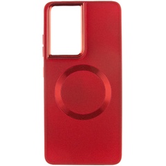 TPU чехол Bonbon Metal Style with MagSafe для Samsung Galaxy S22 Ultra Красный / Red