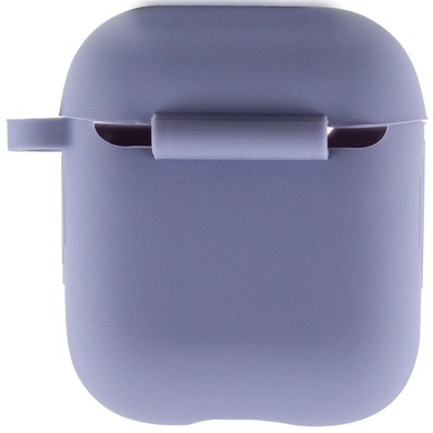 Силиконовый футляр New с карабином для наушников Airpods 1/2 Серый / Lavender Gray