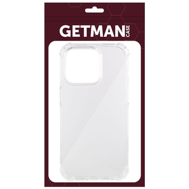 TPU чехол GETMAN Ease logo усиленные углы для Apple iPhone 15 Pro (6.1") Бесцветный (прозрачный)