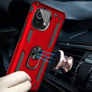 Ударопрочный чехол Serge Ring for Magnet для Xiaomi Mi 11 Lite Красный