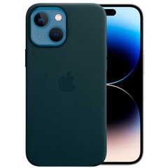 Шкіряний чохол Leather Case (AAA) with MagSafe для Apple iPhone 14 (6.1"), Succulent