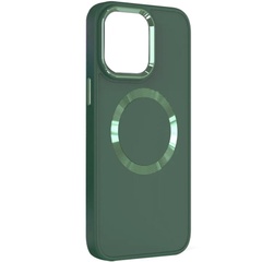 TPU чехол Bonbon Metal Style with MagSafe для Apple iPhone 13 (6.1") Зеленый / Pine green