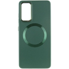 TPU чехол Bonbon Metal Style with MagSafe для Samsung Galaxy S22 Зеленый / Army Green