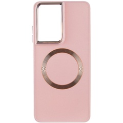 TPU чохол Bonbon Metal Style with MagSafe для Samsung Galaxy S22 Ultra, Рожевий / Light pink