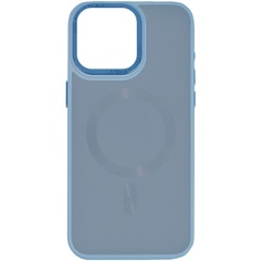 Чохол TPU+Glass Sapphire Midnight Open Camera with MagSafe для Apple iPhone 15 Pro (6.1"), Блакитний / Blue