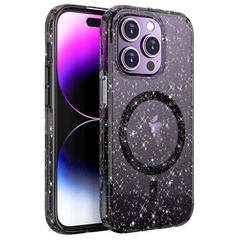 Чохол TPU Galaxy Sparkle (MagFit) для Apple iPhone 12 Pro / 12 (6.1"), Black+Glitter