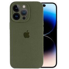 Чехол Silicone Case Full Camera Protective (AA) для Apple iPhone 14 Pro Max (6.7") Зеленый / Dark Olive