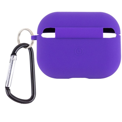 Силиконовый футляр с микрофиброй для наушников Airpods Pro Фиолетовый / Grape