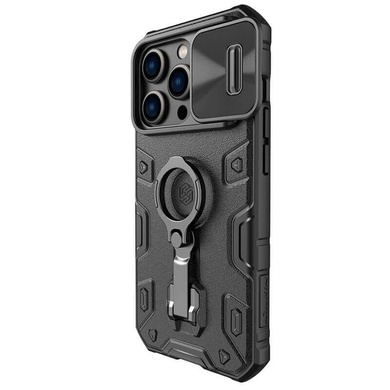 TPU+PC чехол Nillkin CamShield Armor Pro no logo (шторка на камеру) для Apple iPhone 14 Pro (6.1") Черный