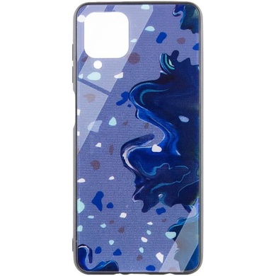 TPU+Glass чехол Diversity для Samsung Galaxy A12 / M12 Stains blue