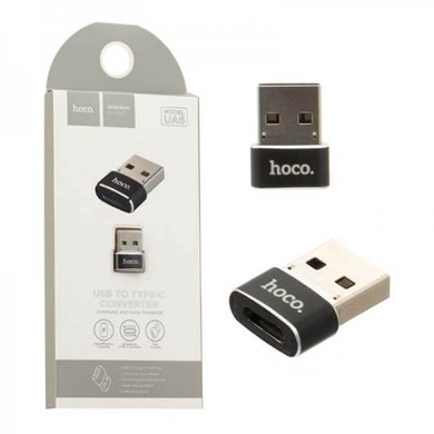 Перехідник Hoco UA6 OTG USB Female to Type-C Male, Чорний