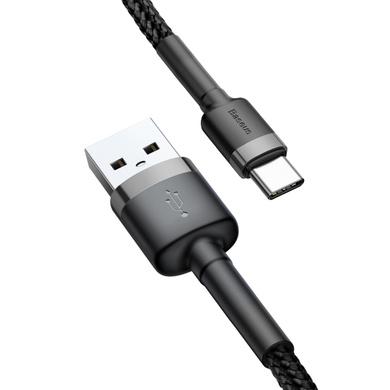 Дата кабель Baseus Cafule Type-C Cable 3A (0.5m) (CATKLF-A), Серый / Черный