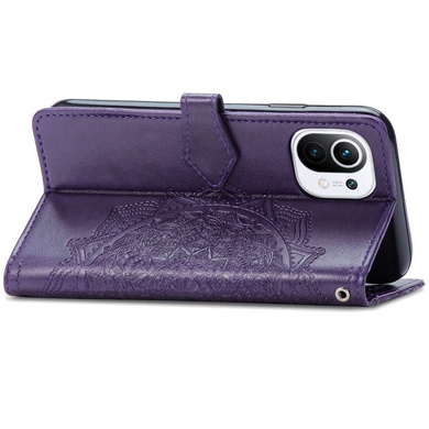 Кожаный чехол (книжка) Art Case с визитницей для Xiaomi Mi 11 Lite Фиолетовый