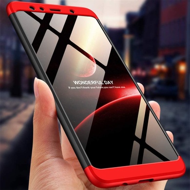 Пластиковая накладка GKK LikGus 360 градусов (opp) для Samsung A750 Galaxy A7 (2018) Черный / Красный