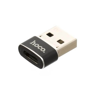 Перехідник Hoco UA6 OTG USB Female to Type-C Male, Чорний
