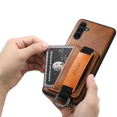 Кожаный чехол Wallet case and straps для Samsung Galaxy A34 5G Коричневый / Brown