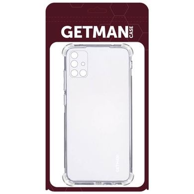 TPU чохол GETMAN Ease logo посилені кути для Samsung Galaxy M51, Безбарвний (прозорий)